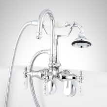 Galeton Wall Mounted Clawfoot Tub Filler Faucet - Includes Telephone Style Hand Shower