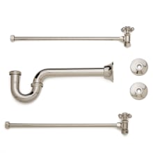 Bathroom Sink Supply Kit with P-Trap, Dual Handles, and Supply Lines - For Copper Pipe