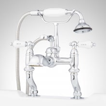 Glenwood Deck Mounted Roman Tub Filler with Variable Couplers- Includes Telephone Style Hand Shower