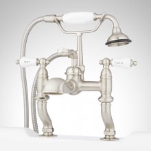 Glenwood Deck Mounted Roman Tub Filler with Variable Couplers- Includes Telephone Style Hand Shower