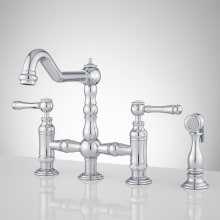 Delilah 1.8 GPM Bridge Kitchen Faucet with Metal Lever Handles and Side Spray