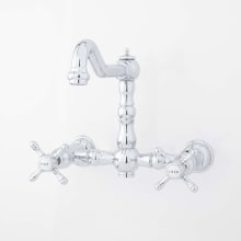 Delilah 1.8 GPM Wall Mounted Bridge Kitchen Faucet with Metal Cross Handles