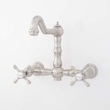 Delilah 1.8 GPM Wall Mounted Bridge Kitchen Faucet with Metal Cross Handles