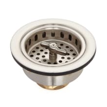 3-1/2" Wing Nut Basket Strainer for Sinks up to 1/2" Thick