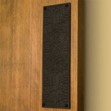 Square Cornered METAL FINGER PUSH PLATE Plain Door Panel Open/Close 300mm LARGE 