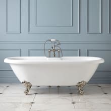 Audrey 59" Acrylic Soaking Clawfoot Tub with Tap Deck
