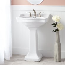 Cierra 25" Vitreous China Pedestal Sink with 3 Faucet Holes at 8" Centers