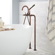 31-1/2" Sebastian Floor Mounted Tub Filler Faucet - Includes Hand Shower, Valve Included