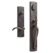 Bullock Left Handed Full Plate Keyed Entry Single Cylinder Door Handleset with Interior Lever