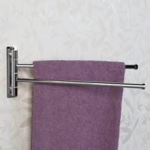 13-3/4" Brass Towel Rack - Double Swing Arm