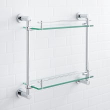 Ceeley 17" Two-Tier Tempered Glass Bathroom Shelf