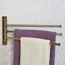 13-3/4" Brass Towel Rack - Triple Swing Arm