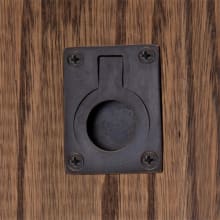 1-5/8 Inch Tall Solid Brass Pocket Door Flush Pull