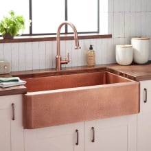 Fiona 36" Farmhouse Single Basin Hammered Copper Kitchen Sink
