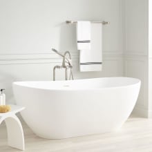 Winifred 71" Solid Surface Soaking Freestanding Tub with Integrated Drain and Overflow