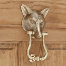 Fox 8-1/2 Inch Tall Solid Brass Door Knocker