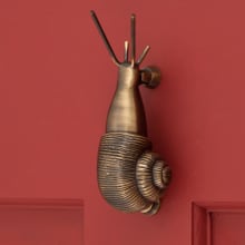 6" x 2-1/8" Solid Brass Snail Door Knocker