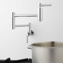 Contemporary Double Handle Wall Mounted Pot Filler