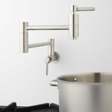 Contemporary Double Handle Wall Mounted Pot Filler