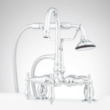 Allister Deck Mounted Tub Filler Faucet with Metal Lever Handles- Includes Telephone Style Hand Shower