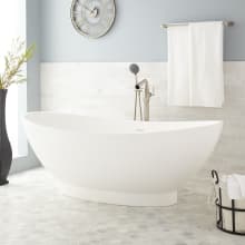 Brielle 71" Solid Surface Soaking Freestanding Tub with Integrated Drain and Overflow
