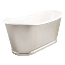 Dorset Bateau 66" Cast Iron Soaking Freestanding Tub with Pre-Drilled Overflow Hole