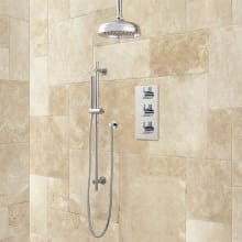 Isola Thermostatic Shower System with 8" Rain Shower Head and Hand Shower - Rough In Included