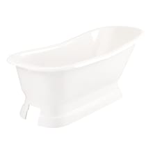 Jude 66" Cast Iron Soaking Freestanding Tub with Pre-Drilled Overflow Hole - Less Drain