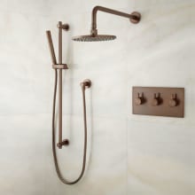 Tosca Thermostatic Shower System with Rainfall Shower Head and Hand Shower - Rough In Included