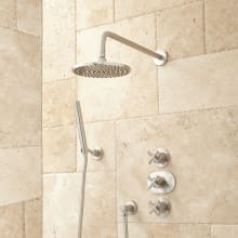 Callas Thermostatic Shower System with Rainfall Shower Head and Hand Shower - Rough In Included