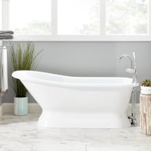 Jude 66" Cast Iron Soaking Freestanding Tub with Pre-Drilled Overflow Hole and Tap Deck - Less Drain