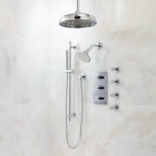 Exira Thermostatic Shower System - 12" Rain, Wall Shower, Handshower and 4 Sprays