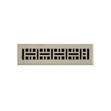 Wicker Style Brass Floor Register - 2-1/4" x 12" (3-1/2" x 13-3/8"Overall)