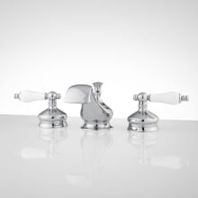 Shannon Widespread Bathroom Faucet with Porcelain Lever Handles and Pop-Up Drain Assembly