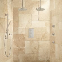 Labelle Thermostatic Shower System with 10" Rain Shower Head and Hand Shower - Rough In Included