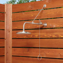Stainless Steel Outdoor Shower Trim with Single Function Shower Head and Pull Chain