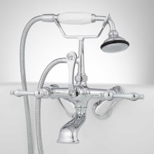 Tub Wall Mounted Tub Filler Faucet with Lever Handles - Includes Hand Shower, Valve Included