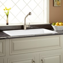 Frattina 36" Drop In Single Basin Cast Iron Kitchen Sink with 1 Faucet Hole
