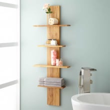 Wulan 21-3/4" Teak Wood Bathroom Shelf