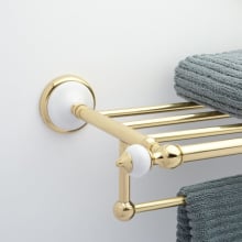 Adelaide 21-3/8" Solid Brass and Porcelain Towel Rack