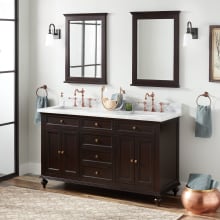 Keller 60" Mahogany Wood Double Vanity Cabinet - Choose Your Vanity Top and Sink Configuration