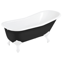 Goodwin 66" Cast Iron Soaking Clawfoot Tub with Pre-Drilled Overflow Hole