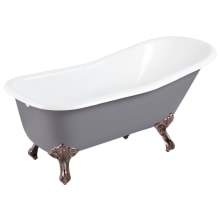 Goodwin 66" Cast Iron Soaking Clawfoot Tub with Pre-Drilled Overflow Hole - Less Drain