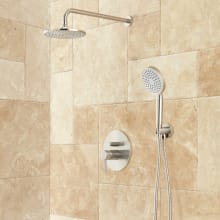 Lattimore Shower System with Rainfall Shower Head and Hand Shower - Rough In Included