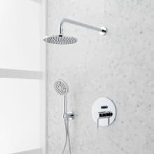 Lattimore Pressure Balanced Shower System with Rainfall Shower Head and Hand Shower - Rough-In Valve Included