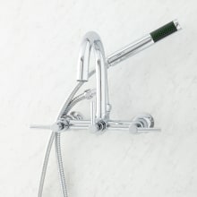 Sebastian Wall Mounted Tub Filler Faucet with 4" Wall Couplers and Lever Handles - Includes Hand Shower, Valve Included