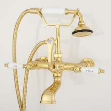 Wall Mounted Tub Filler Faucet - Includes Hand Shower, Valve Included