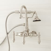 Pasaia Wall Mounted Clawfoot Tub Filler with Built-In Diverter - Includes Hand Shower