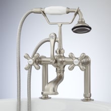 Deck Mounted Tub Filler with Built-In Diverter - Includes Hand Shower