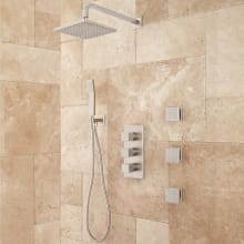 Ryle Thermostatic Shower System with Hand Shower and 3 Body Sprays - Rough In Included
